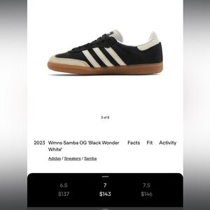 Adidas Samba OG, Core Black, Wonder White